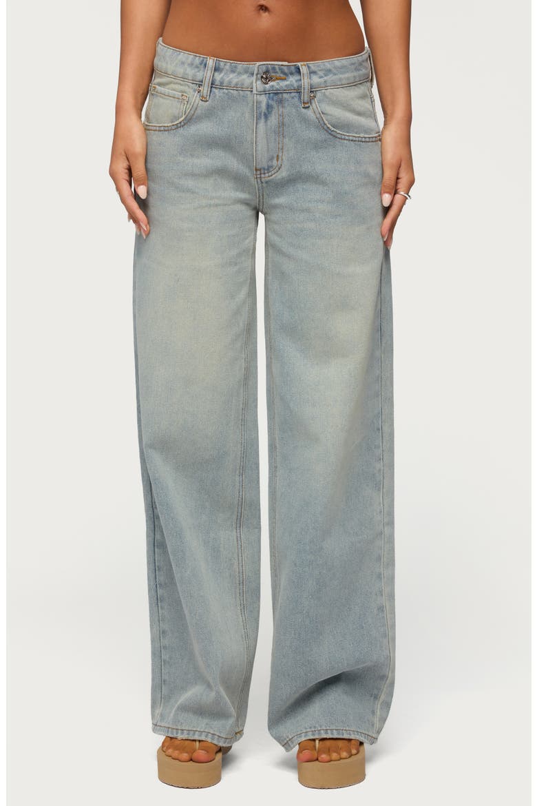 Quintie Mid Rise Straight Leg Jeans, Main, color, VINTAGE-LIGHT-WASH