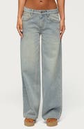 EDIKTED Quintie Mid Rise Straight Leg Jeans