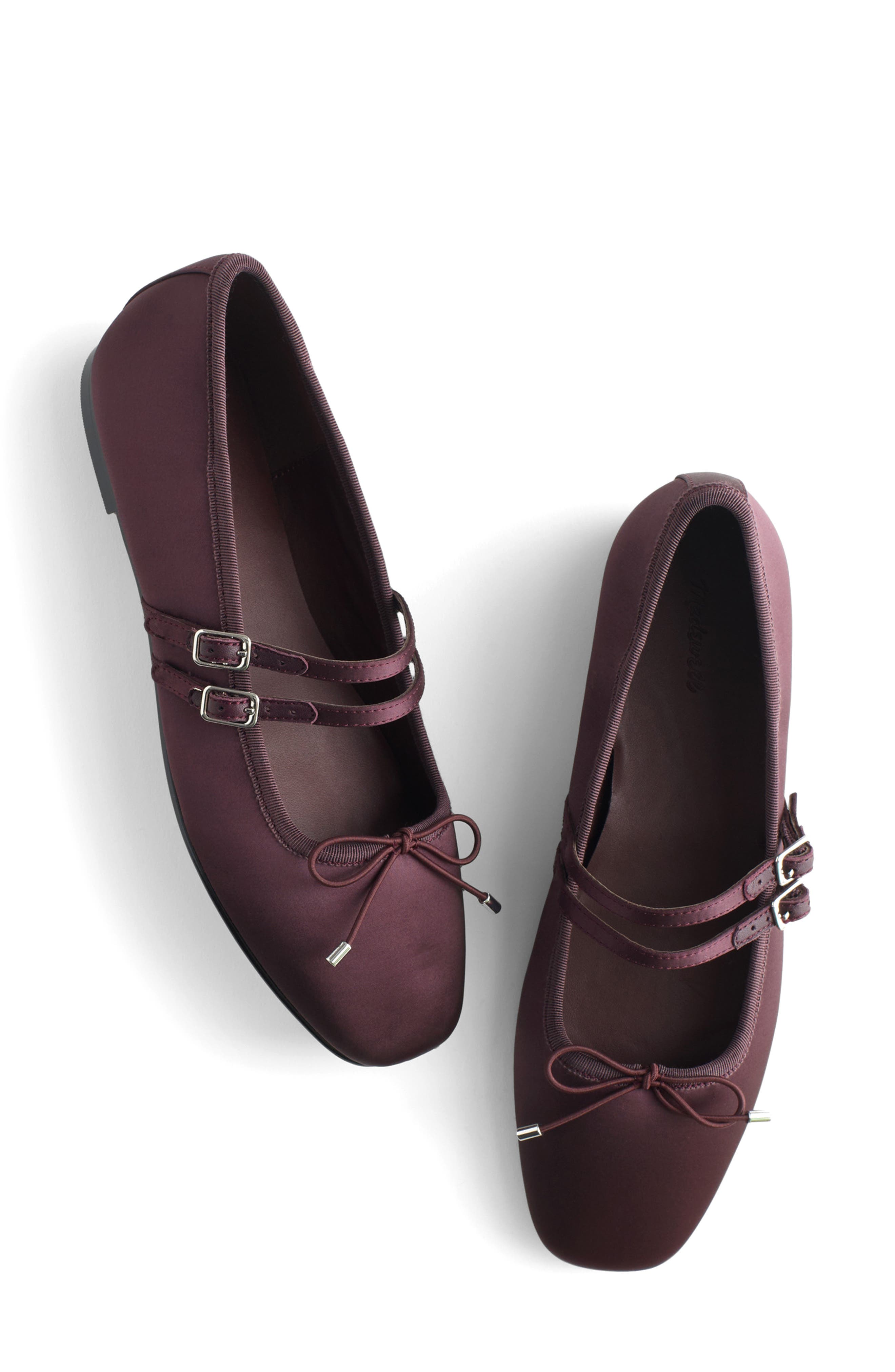 Madewell The Greta Double Strap Ballet Flat, Alternate, color, Dark Plum