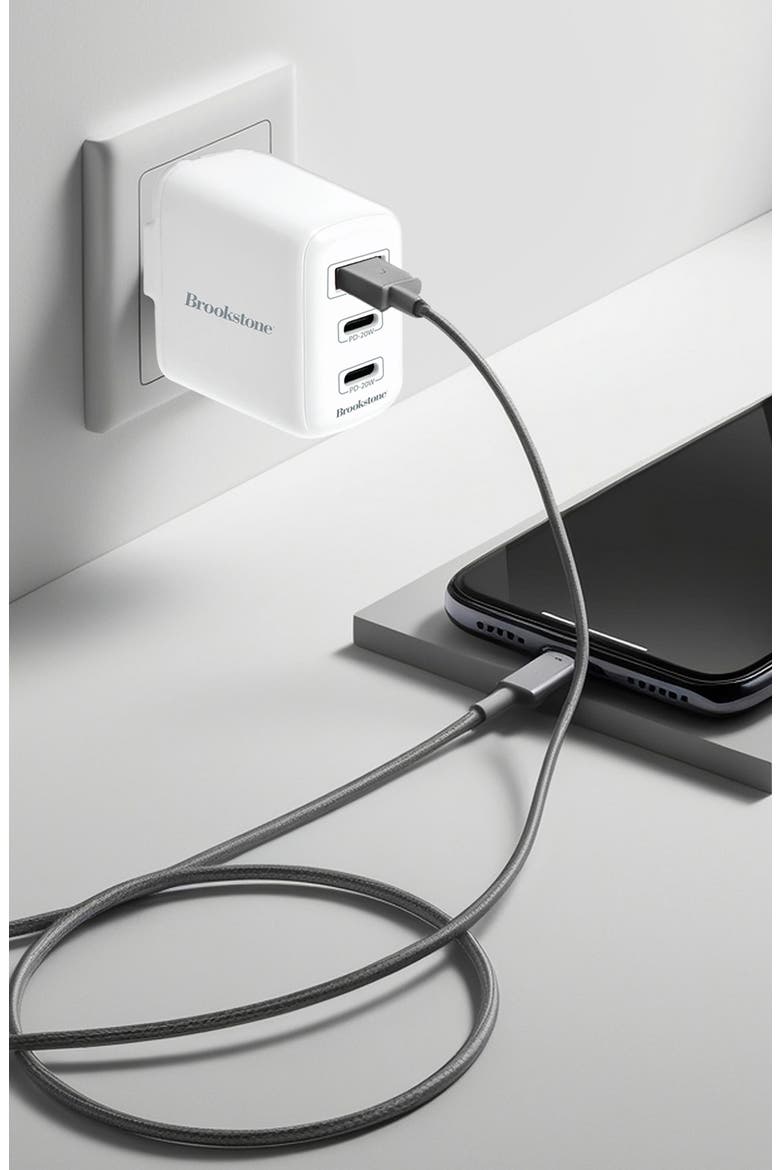 3 Port 40 Watt Folding Blade Wall Charger, Alternate, color, WHITE