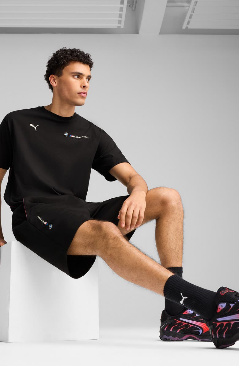 PUMA BMW M Motorsport Essential Shorts, Alternate, color, Puma Black
