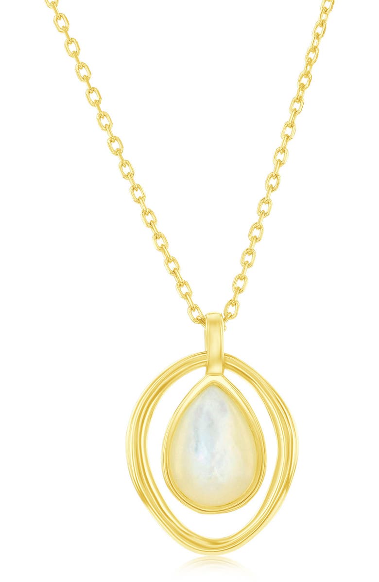 SIMONA Pear Mother-of-Pearl Pendant Necklace, Main, color, Gold