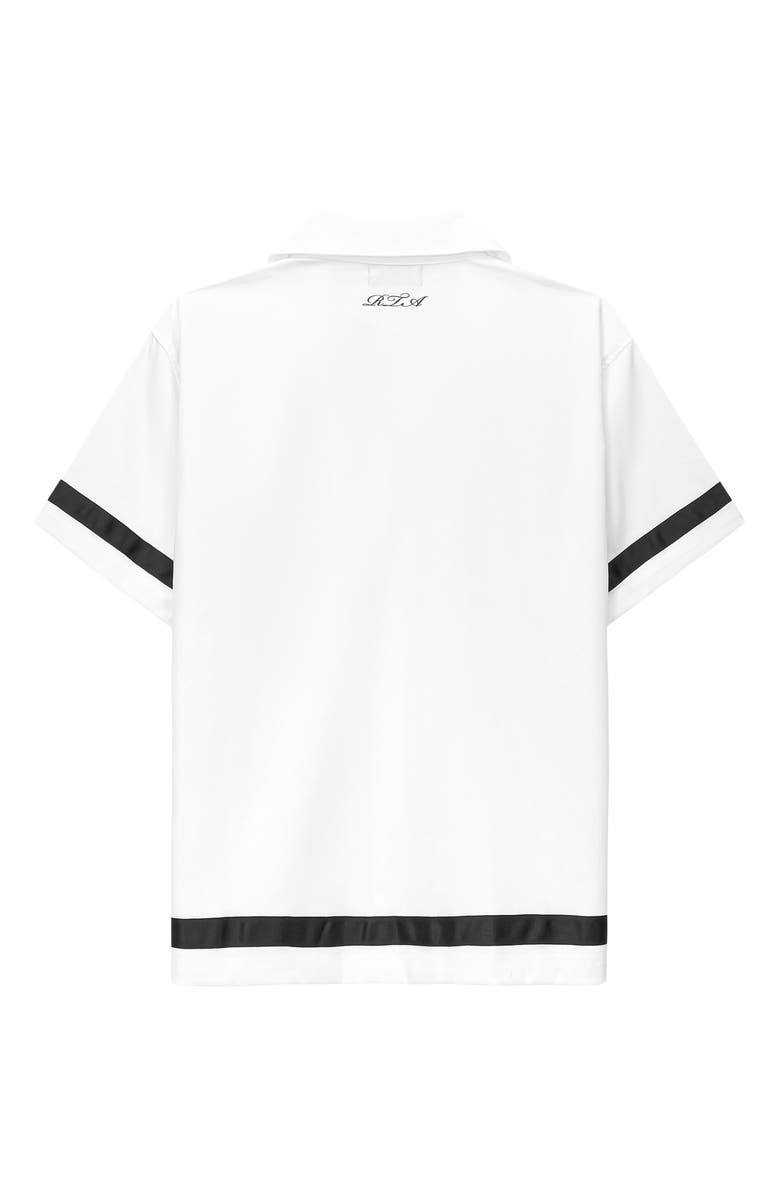 RtA Nathan Poppy Graphic Oversized Button-Up Camp Shirt, Alternate, color, White Poppy