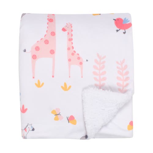 Lambs & Ivy Jazzy Jungle Fleece Safari Animals Soft Baby Blanket In Multi