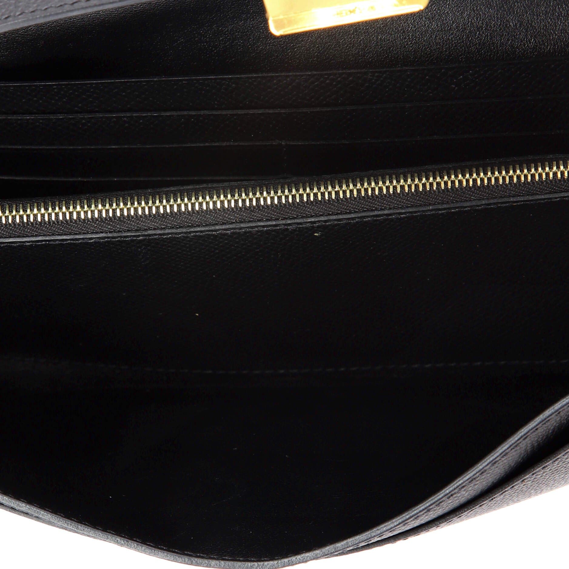 Pre-Owned Hermes Constance To Go Wallet Epsom, Alternate, color, Noir