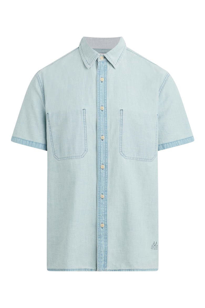 Reverse Chambray Camp Shirt, Alternate, color, SUMMER FADE
