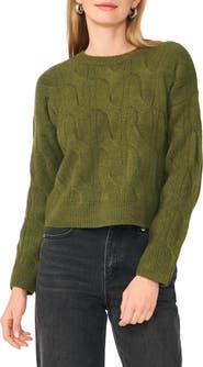 1.STATE Cable Crewneck Sweater