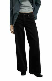 MANGO Low Rise Wide Leg Jeans