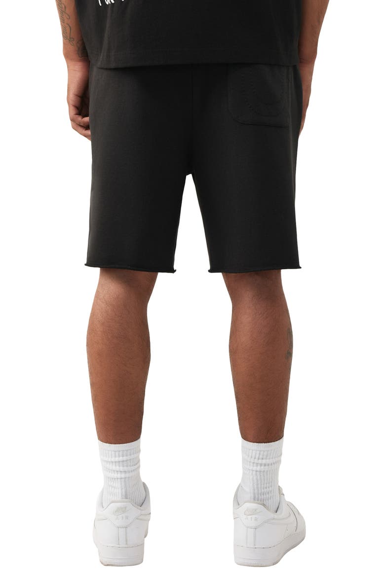 Concert Logo Loose Terry Shorts, Alternate, color, JET BLACK
