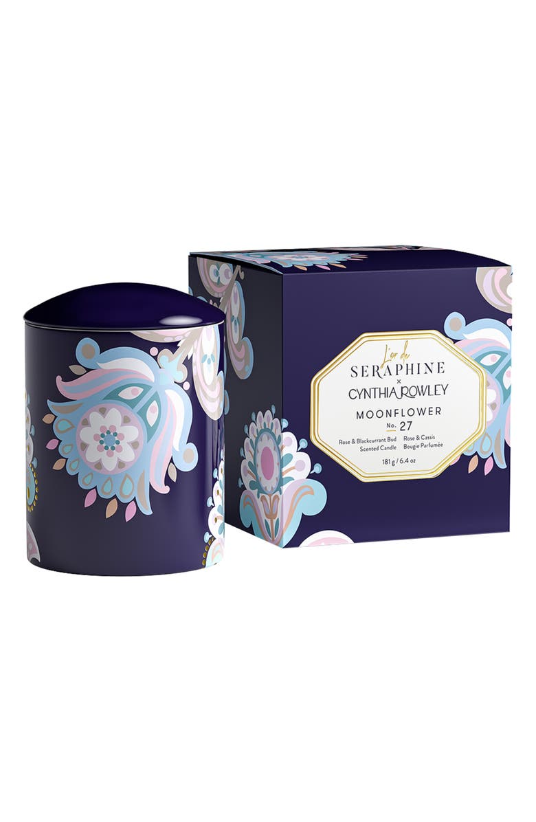 L'or de Seraphine x Cynthia Rowley Moonflower Large Ceramic Jar Candle, Main, color,