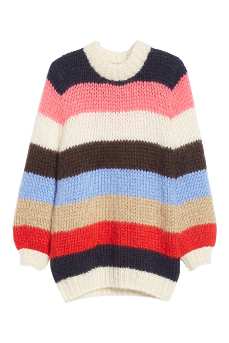 Julliard Multistripe Mohair & Wool Sweater, Alternate, color, WHITE