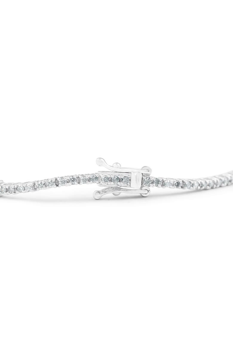 1 1/10 Ct Diamond & Blue Sapphire Tennis Bracelet 14k Gold 7" Lab Grown, Alternate, color, 14k White Gold