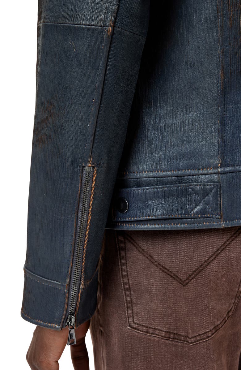 John Varvatos Otis Distressed Leather Moto Jacket, Alternate, color,