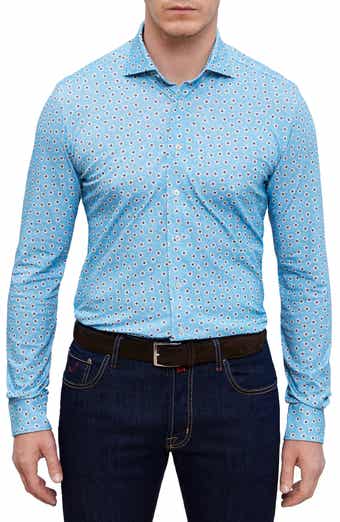 Emanuel Berg 4Flex Modern Fit Floral Knit Button-Up Shirt