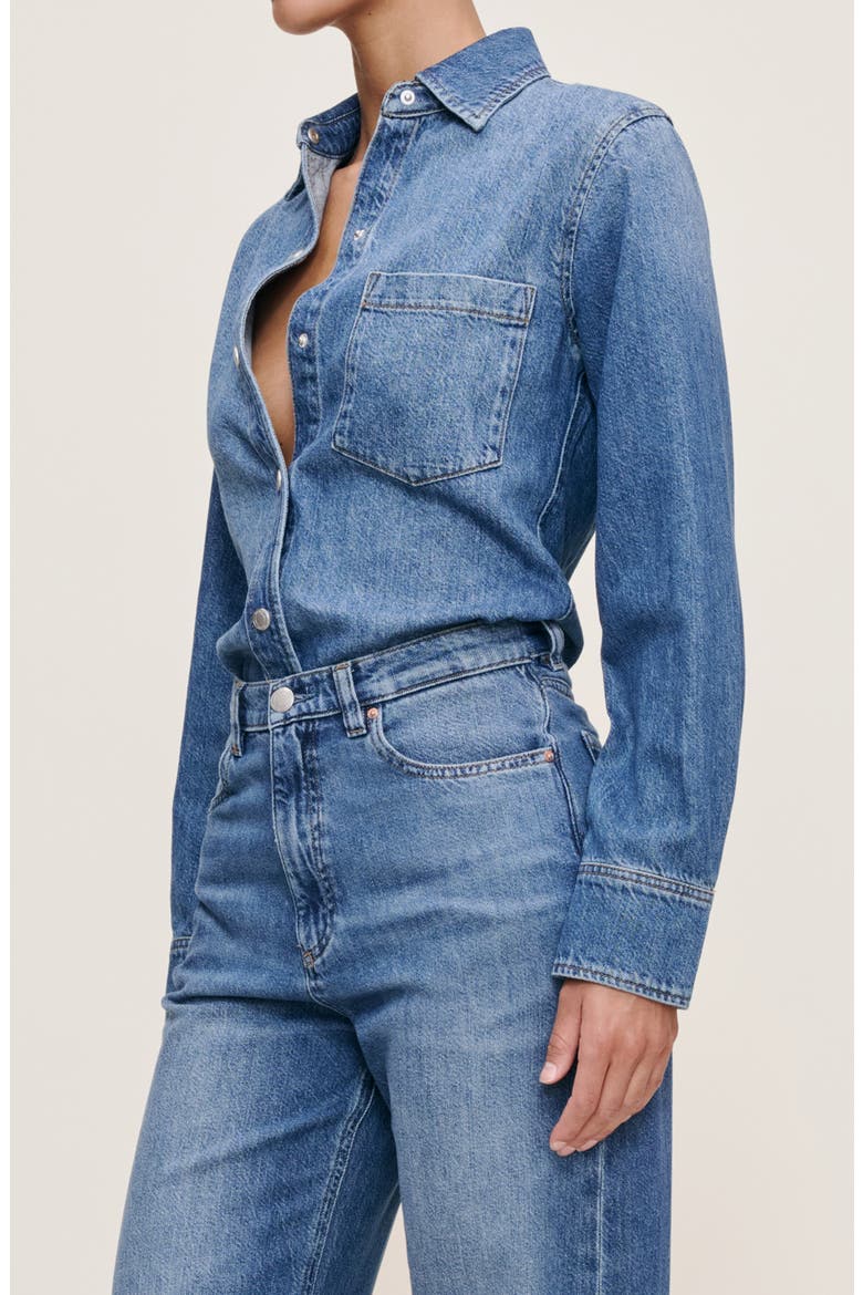Ines Denim Shirt, Alternate, color, LAPIS