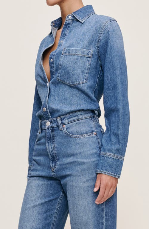 Dl1961 Faye Oversize Denim Button-up Shirt In Blue