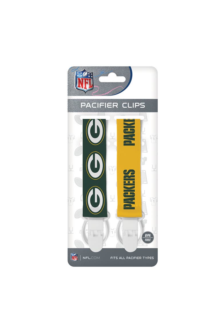 Green Bay Packers Pacifier Clip 2-Pack, Alternate, color, Multicolor