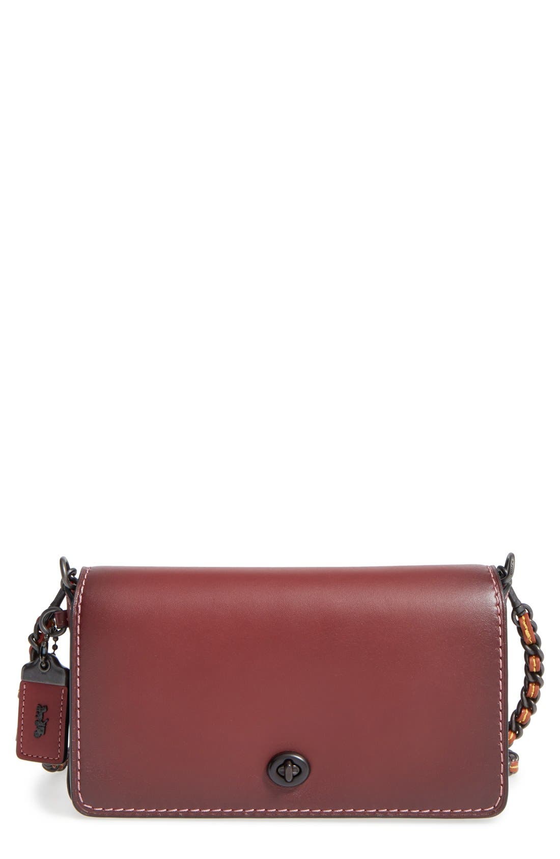 1941 'Dinky' Leather Crossbody Bag, Main, color, BORDEAUX
