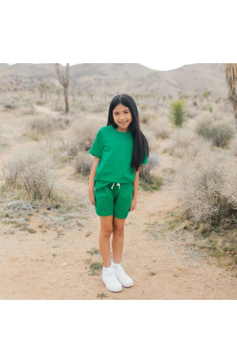 Jackalo Kids' Ollie Organic Cotton Jersey Shorts, Alternate, color, Parakeet