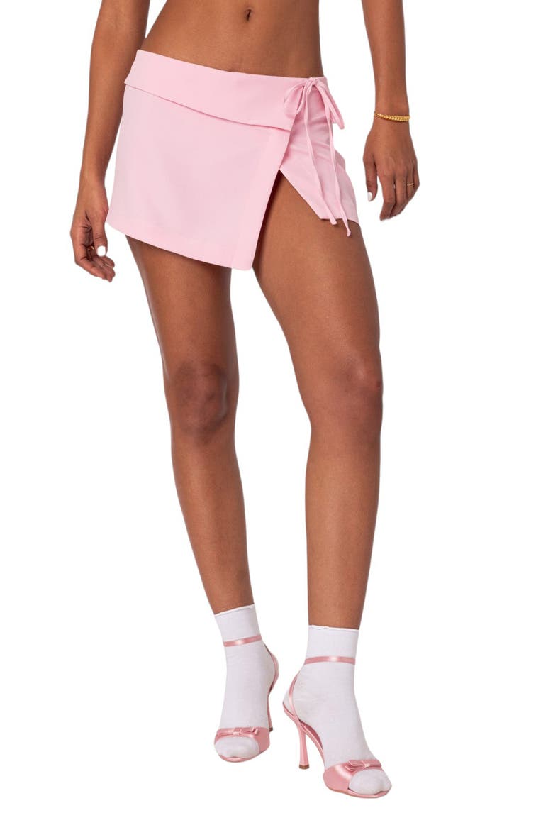 Selena Asymmetric Wrap Miniskirt, Main, color, PINK