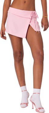 EDIKTED Selena Asymmetric Wrap Miniskirt