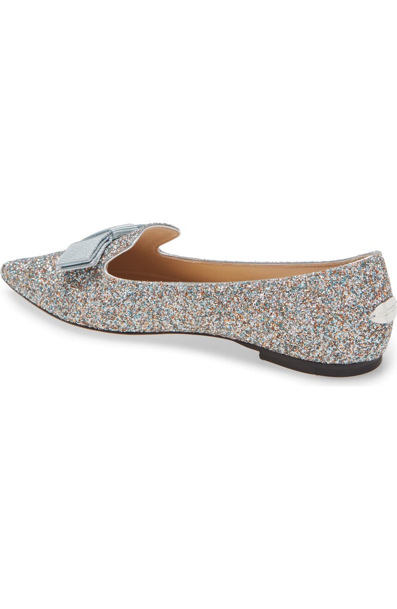 Jimmy Choo Gala Glitter Bow Flat, Alternate, color,