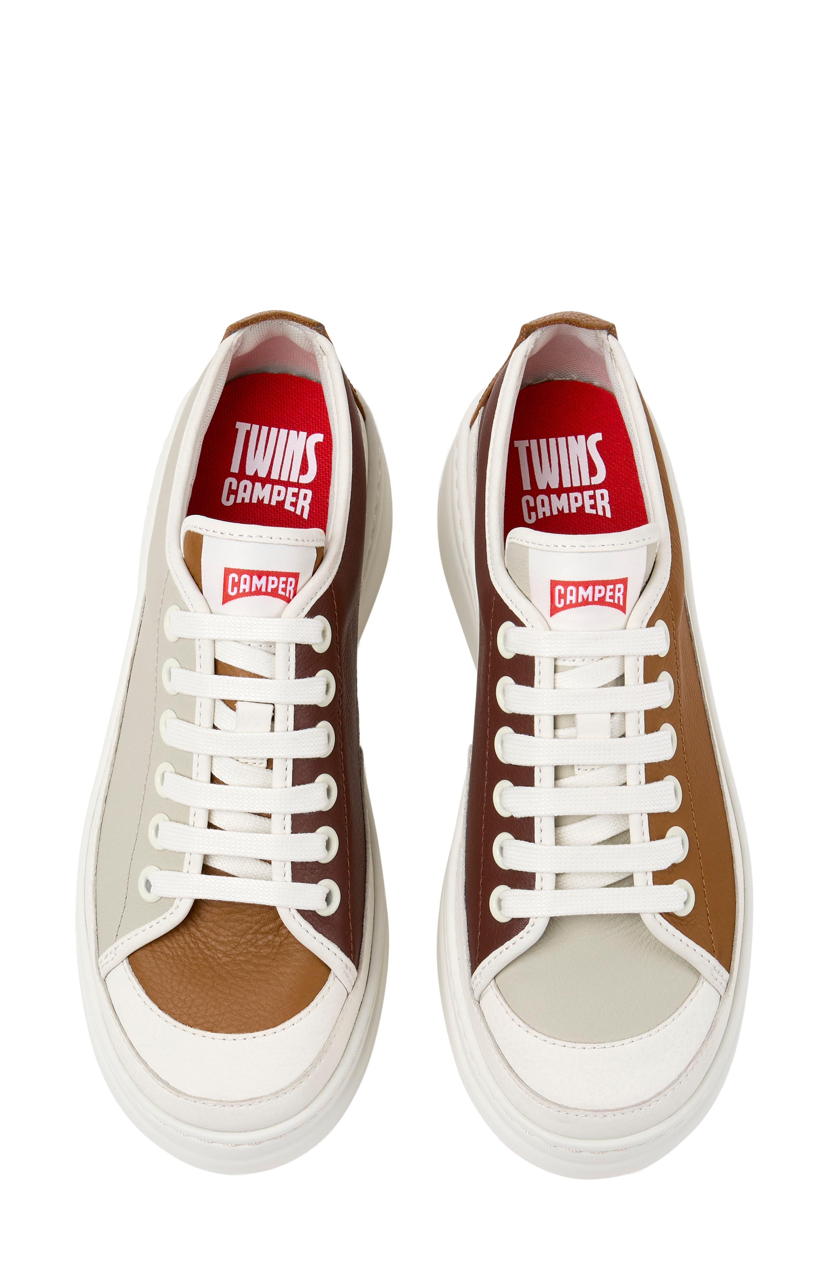 Runner Up Twins Leather Sneaker, Alternate, color, MEDIUM BROWN
