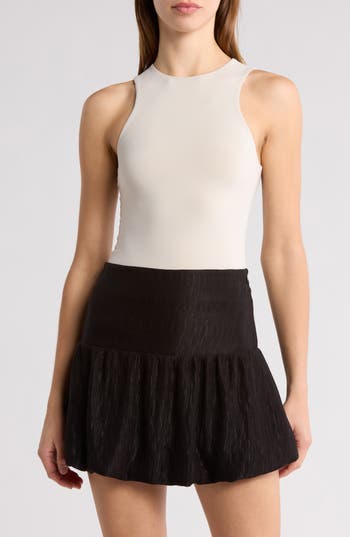 Leith Fitted Racerback Tank In Beige Pumice