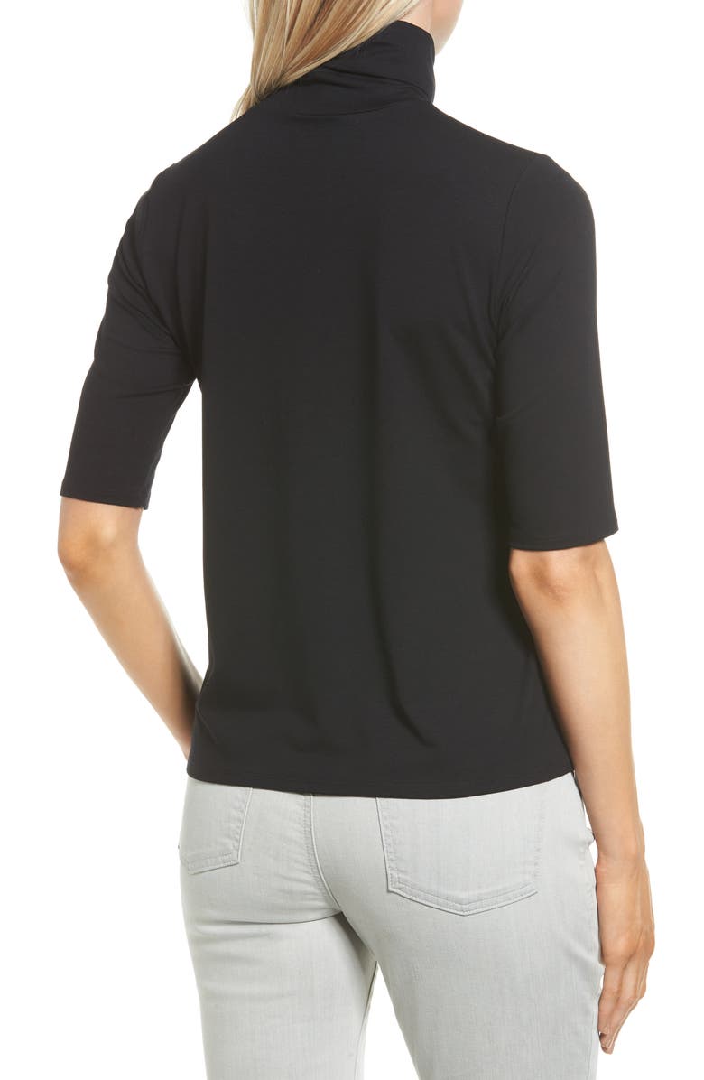 Eileen Fisher Scrunch Neck Jersey Top, Alternate, color, 
