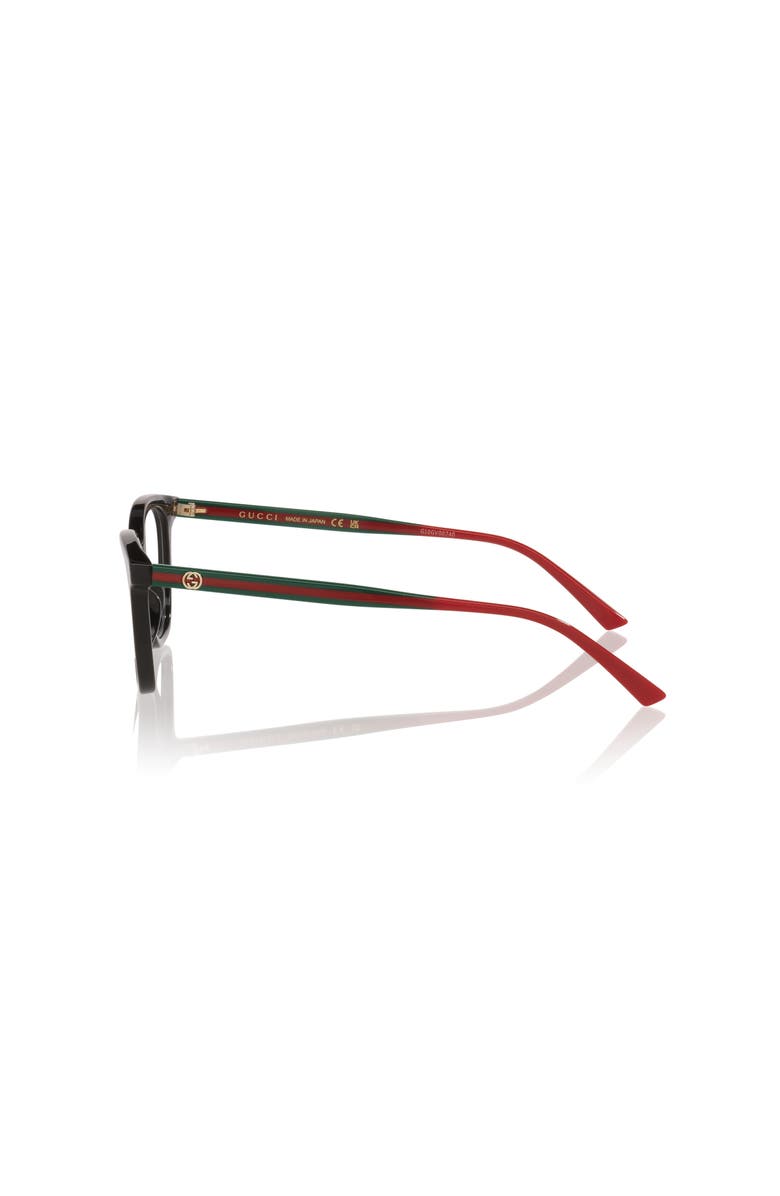 Gucci 50mm Rectangle optical glasses, Alternate, color, Black