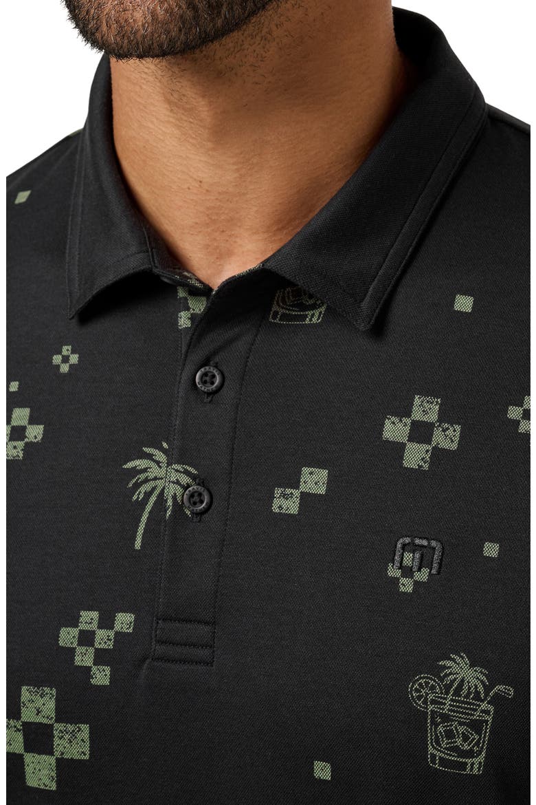 Beverage Cart Print Polo, Alternate, color, BLACK