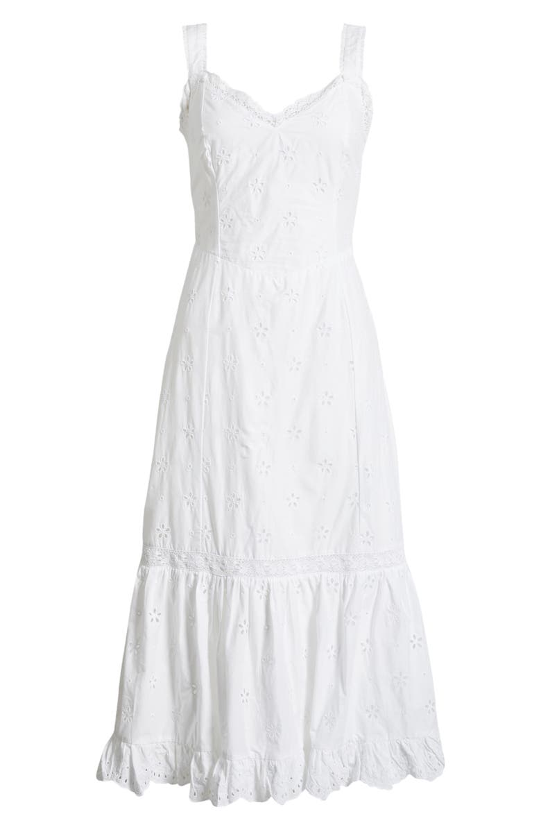 PAIGE Pallas Eyelet Sleeveless Dress, Alternate, color, 