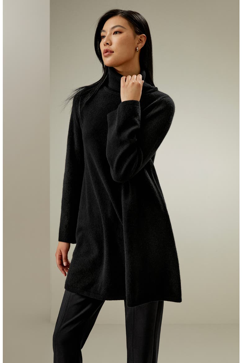 Women's Detachable Turtleneck Pullover Cashmere Sweater, Alternate, color, Black