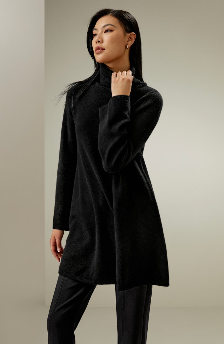 Lilysilk Women's Detachable Turtleneck Pullover Cashmere Sweater, Alternate, color, Black