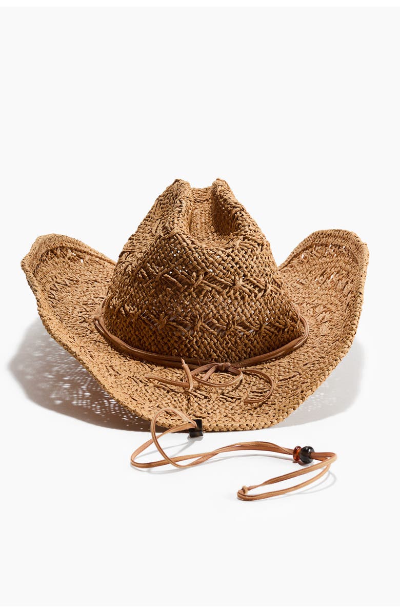 H&M Straw Cowboy Hat, Alternate, color, Beige