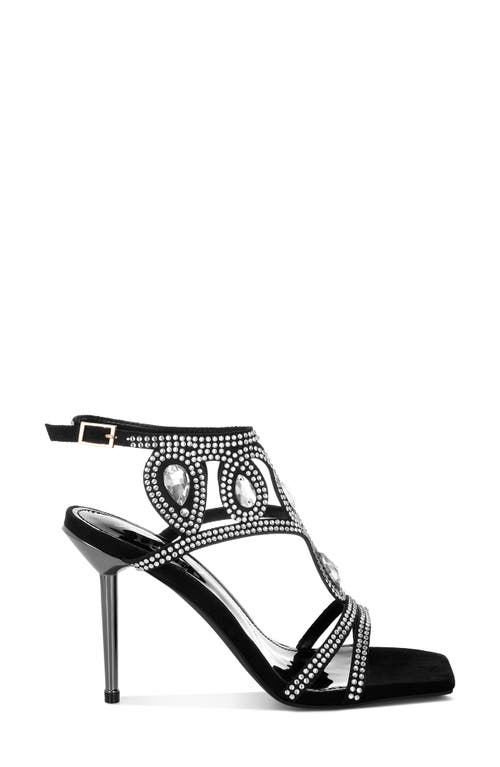 London Rag Fialka Crystal Embellished Stiletto Sandal In Black