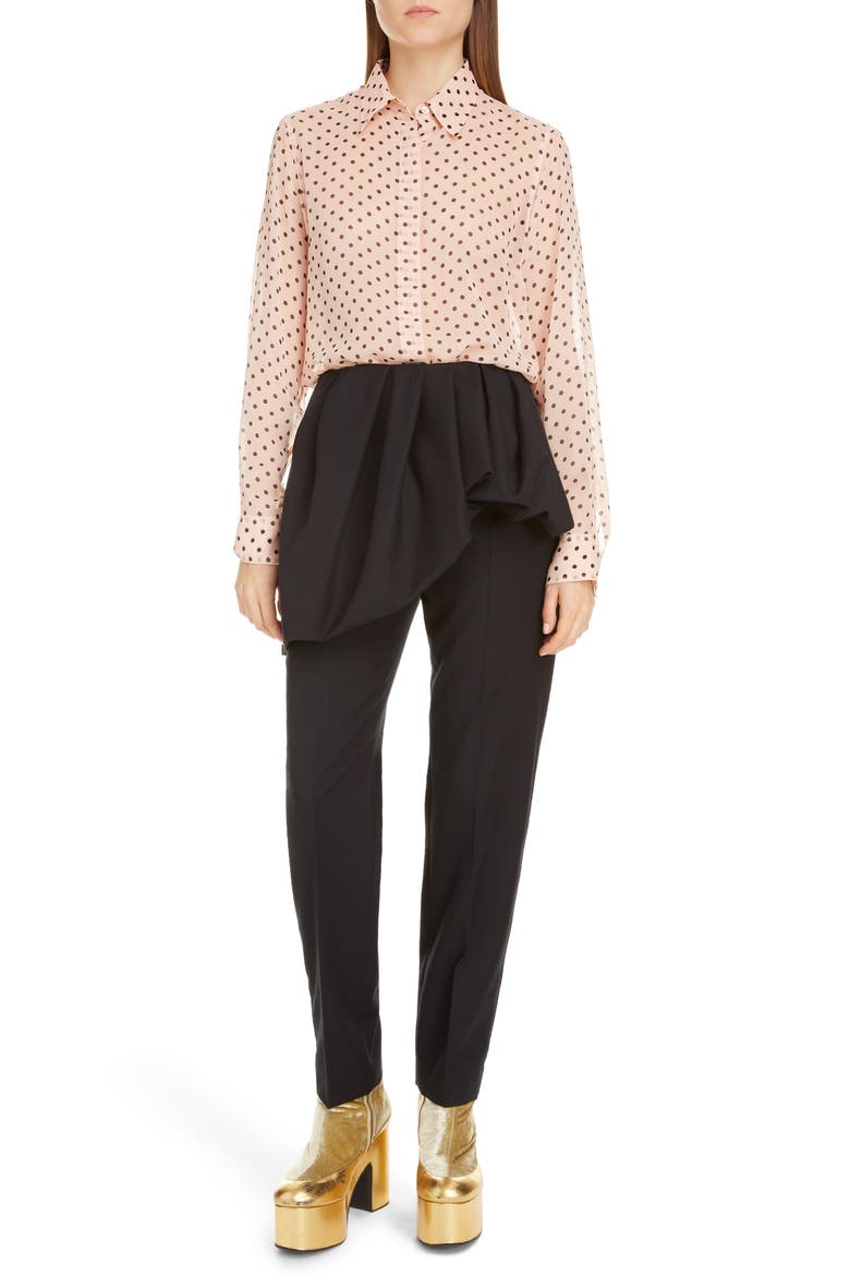 Patiar Asymmetrical Peplum Pants, Alternate, color, NAVY
