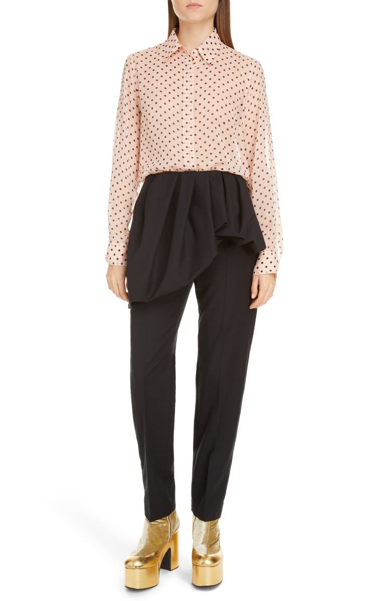 Dries Van Noten Patiar Asymmetrical Peplum Pants, Alternate, color,