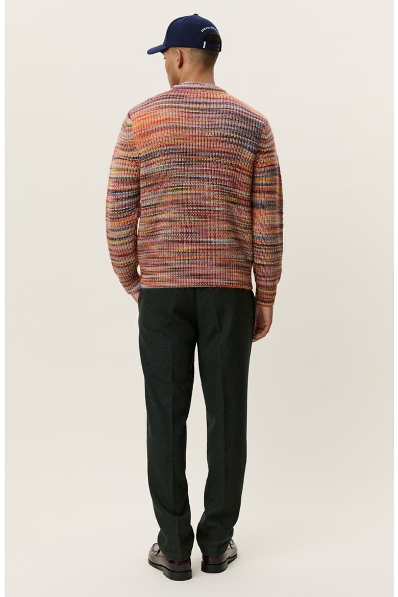 Space Rib Crewneck Sweater, Alternate, color, ORANGE MULTICOLOR