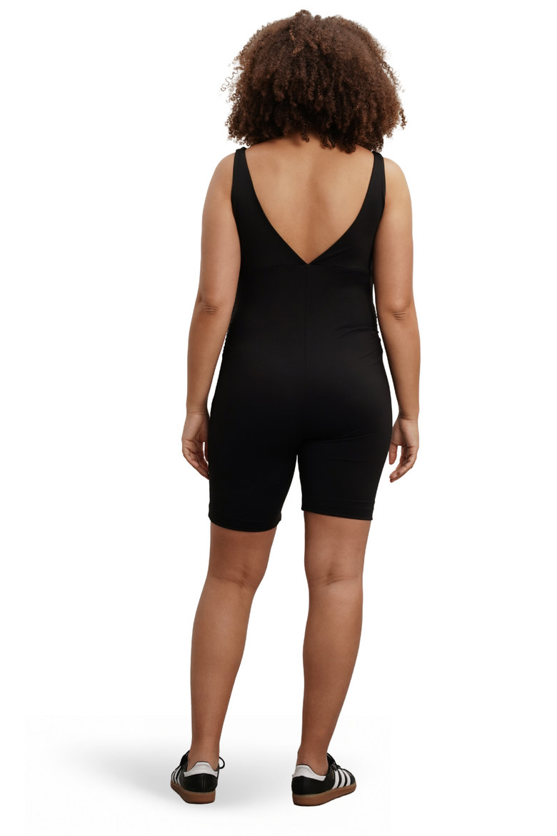 Stretch & Support Maternity Romper, Alternate, color, Black