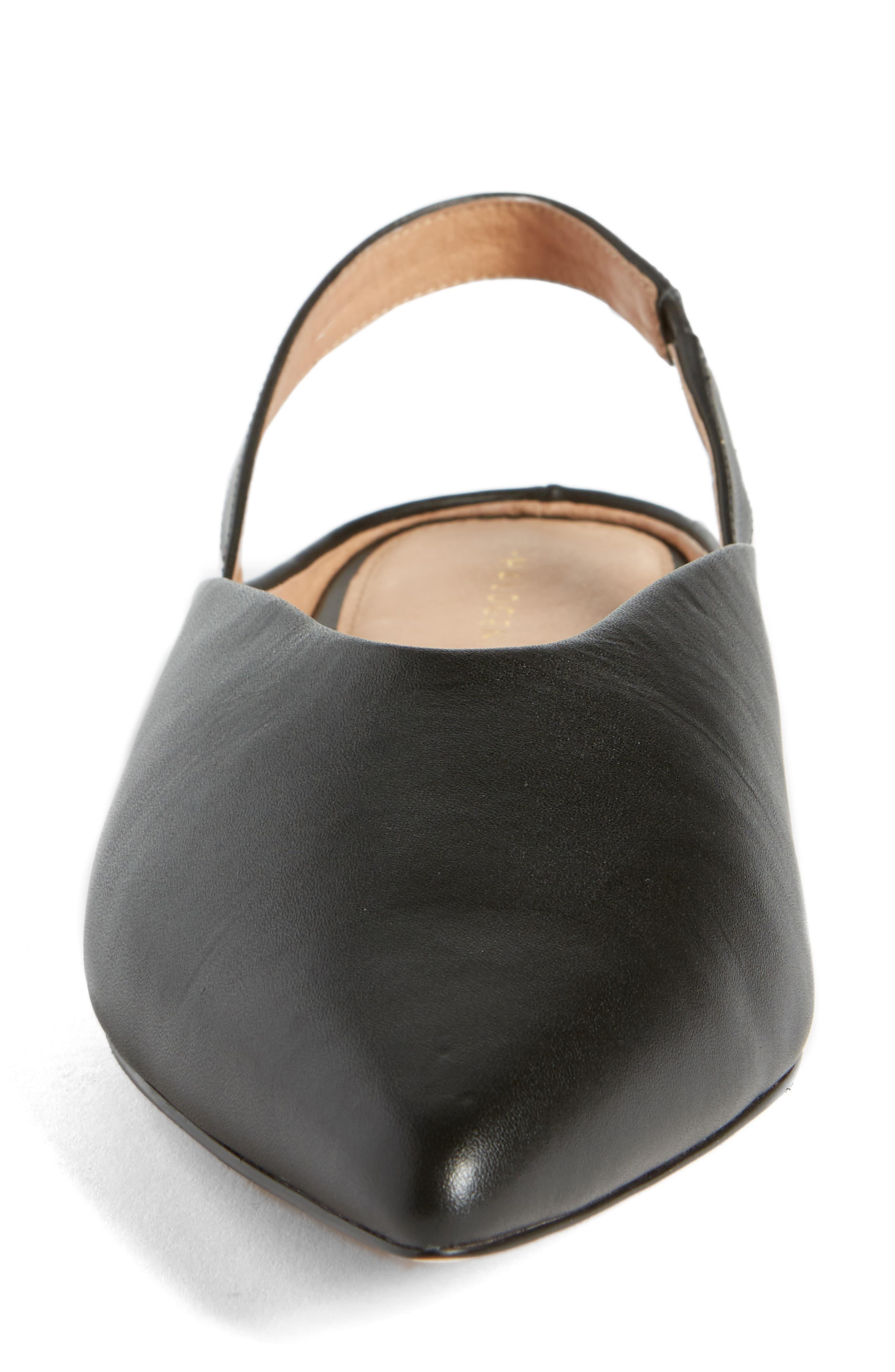 Sadie Slingback Flat, Alternate, color, BLACK LEATHER