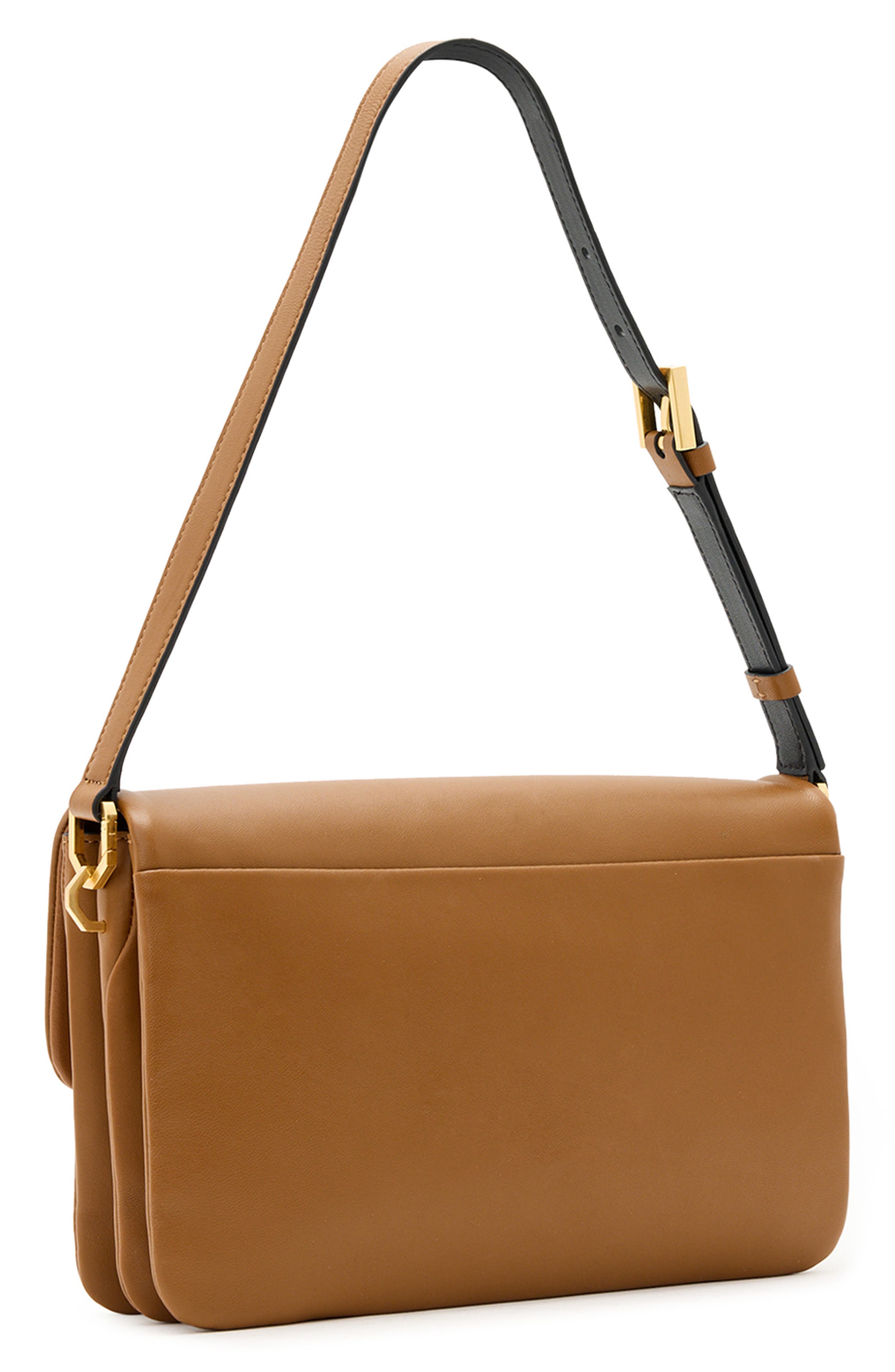 Ondine Leather Shoulder Bag, Alternate, color, SEPIA BROWN