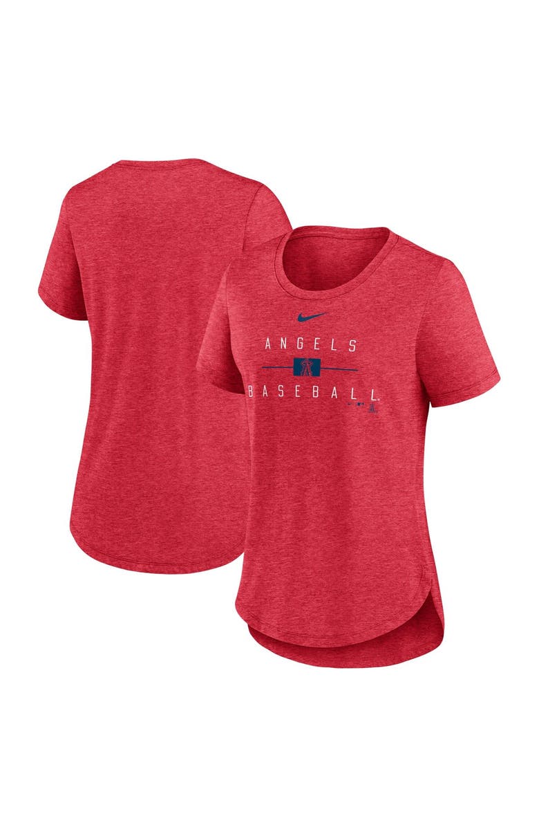 Nike Women's Nike Heather Red Los Angeles Angels Knockout Team Stack Tri-Blend T-Shirt, Main, color, Heather Red