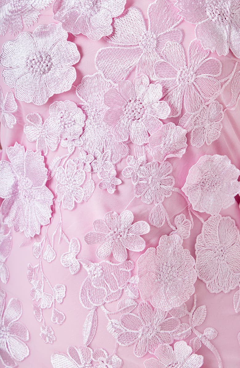 Endless Rose 3D Appliqué Strapless Maxi Dress, Alternate, color, Lilac