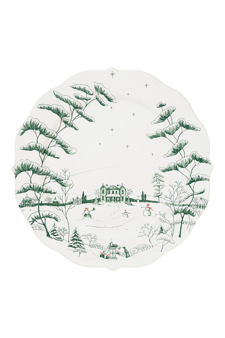 Country Estate Winter Frolic Charger Plate, Main, color, EVERGREEN