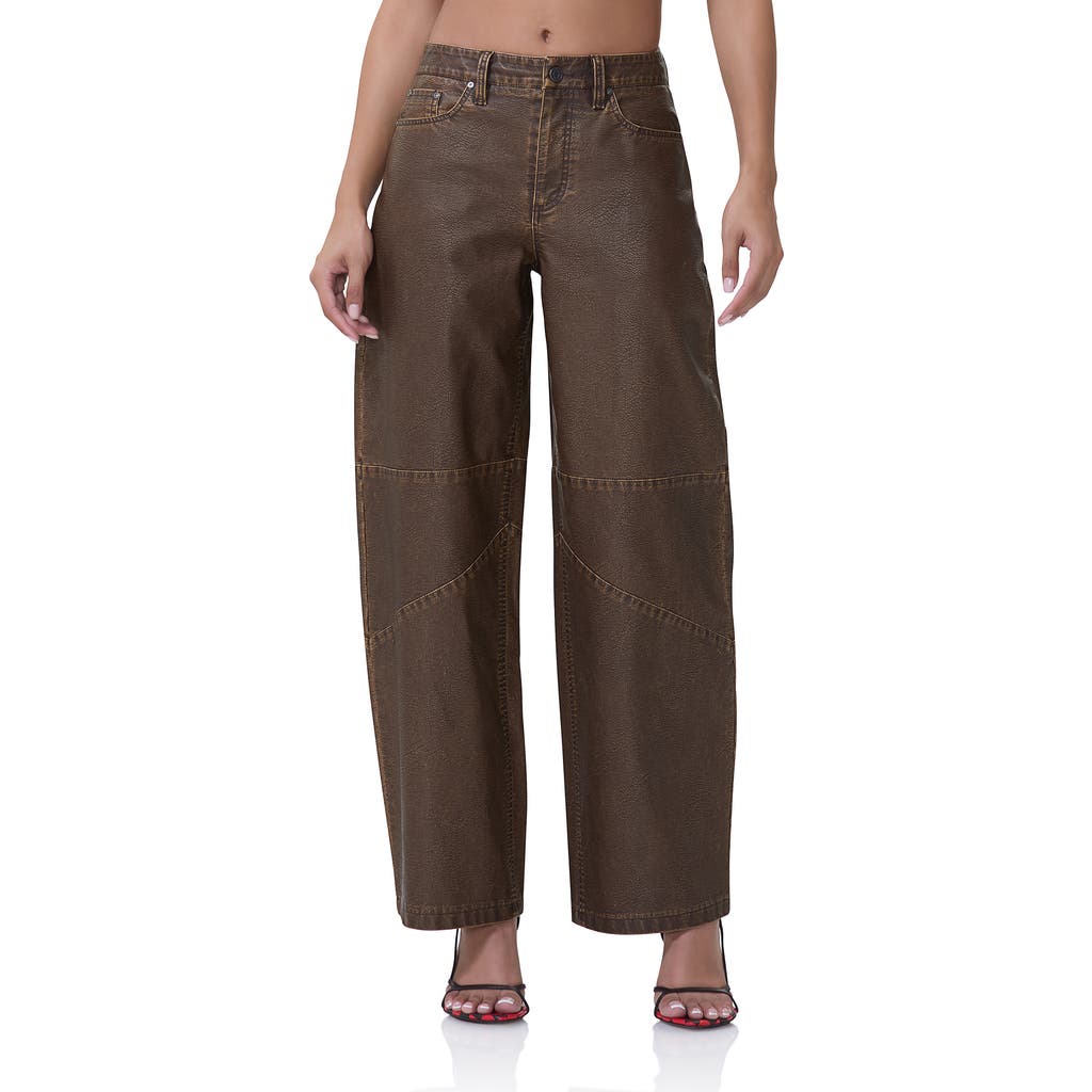 AFRM AFRM AJAX FAUX LEATHER BARREL LEG PANTS