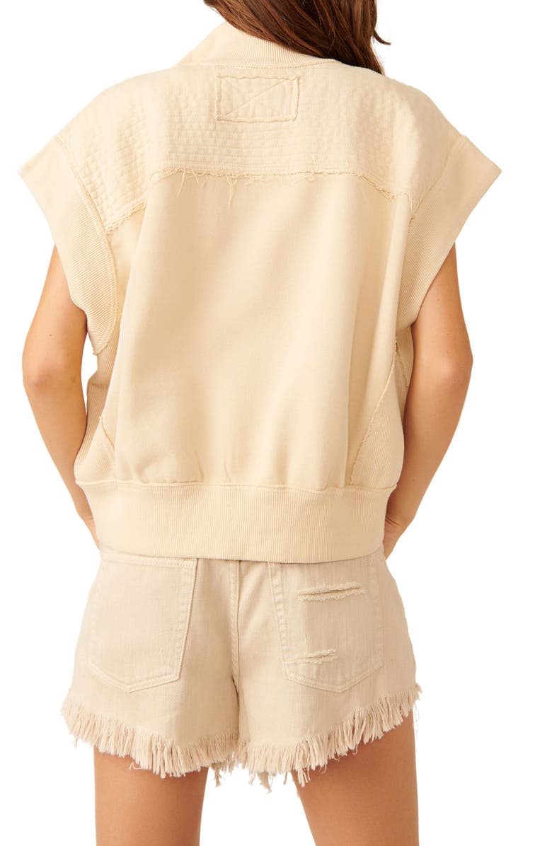 Free People Tolly Cotton Fleece Short Sleeve Jacket, Alternate, color, 