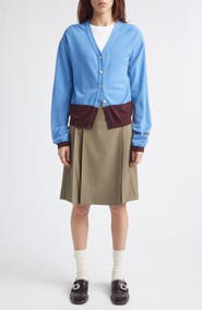 EENK Colorblock Wool V-Neck Cardigan