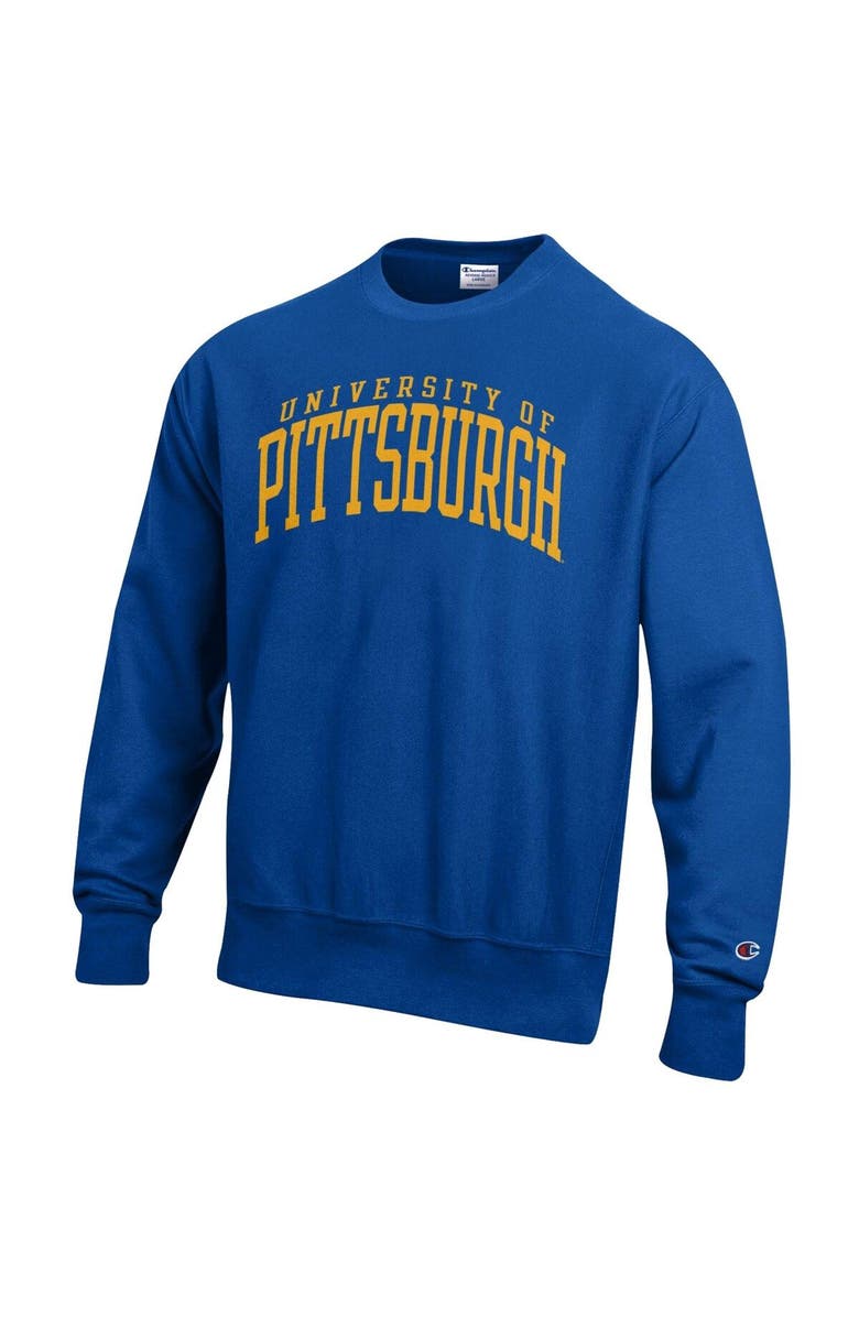 Champion Men's Champion Royal Pitt Panthers Arch Reverse Weave Pullover Sweatshirt, Alternate, color, Royal