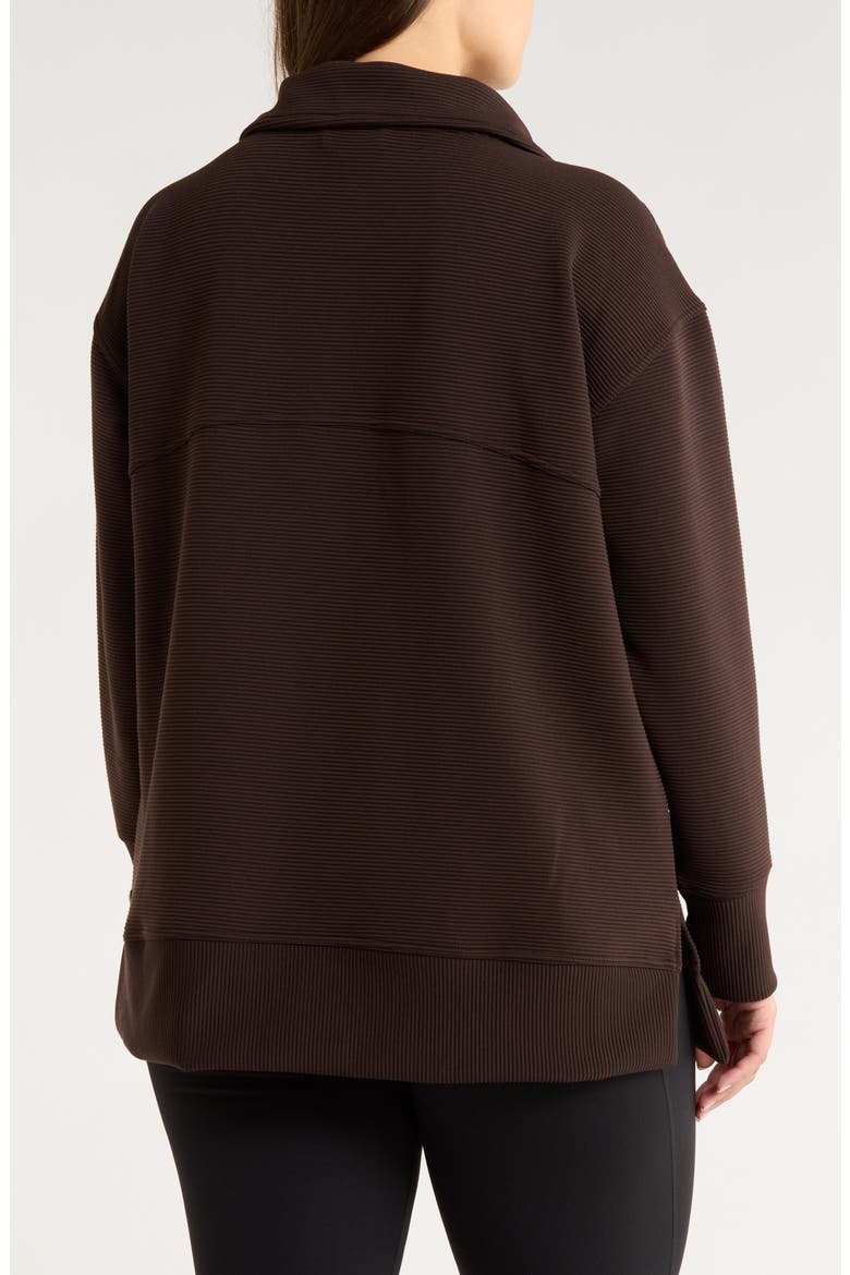 Kickback Ottoman Half Zip Tunic, Alternate, color, BROWN MOLE